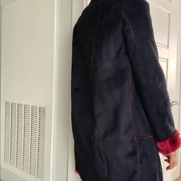 Save The Queen Eco Shearling Jacket Black Small - Picture 13 of 14